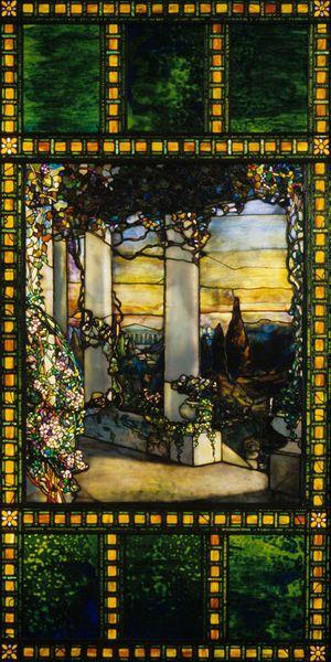 (1848-1933).  Window (Howell Hinds House), c. 1900. Stained Glass 227.3 x 114.3 cm. 