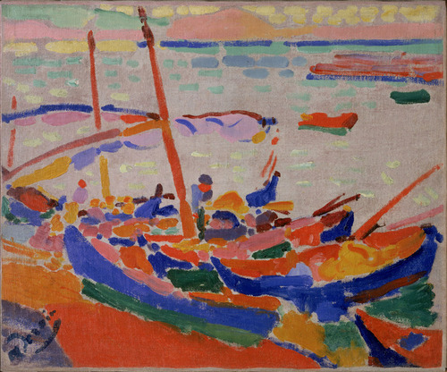 FISHING BOATS, COLLIOURE (1905) Oil On Canvas 15 1/8 x 18 1/4" 