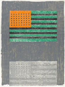 Flags 1968 Lithograph with Stamps 34 x 25 in.